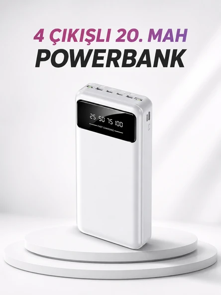 4 Çıkışlı 20.000 Mah Taşınabilir Çoklu Giriş ürün görseli 1