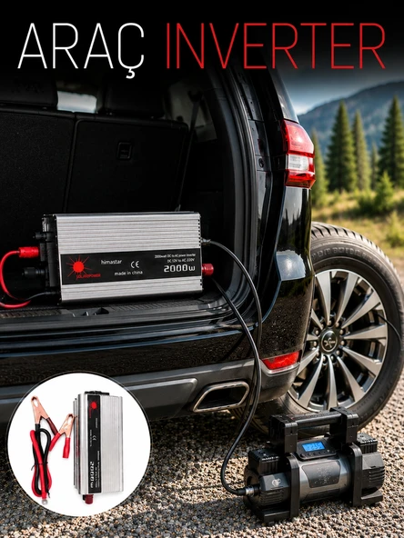 2000W Araç İnverter Aküden Güç Dönüştürücü Elektrik Üreten Taşınabilir ürün görseli 1