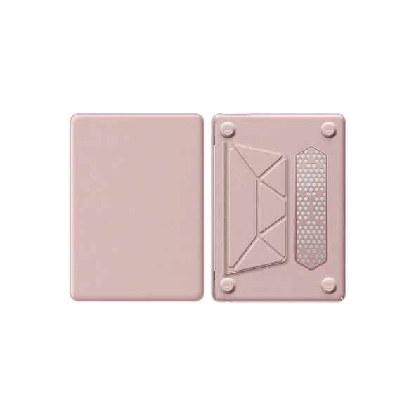 Macbook Pro 14 2021 Macbook Deri Kapak - Pembe - Resim 2