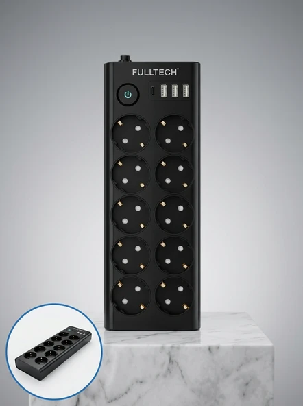 Usb Type-C Şarj Özellikli 10'Lu Çoklu Priz - Resim 3