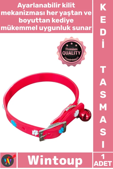 #Tasma Dayanıklı Konforlu Ayarlanabilir Yumuşak Antibakteriyel Pet Evcil Hayvan Silikon Kedi Tasması ürün görseli 1