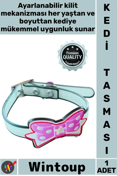#Tasma Konforlu Ayarlanabilir Yumuşak Antibakteriyel Dayanıklı Şık Evcil Hayvan Silikon Kedi Tasması ürün görseli 1