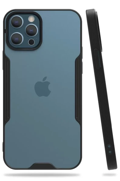 Newface Apple iPhone 12 Pro Max Kılıf Platin Silikon - Siyah ürün görseli 1