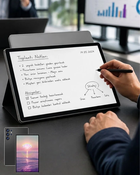 10.1 İnç Android Tablet 16gb Ram 1tb Depolama Klavyeli Tablet Seti ürün görseli 1