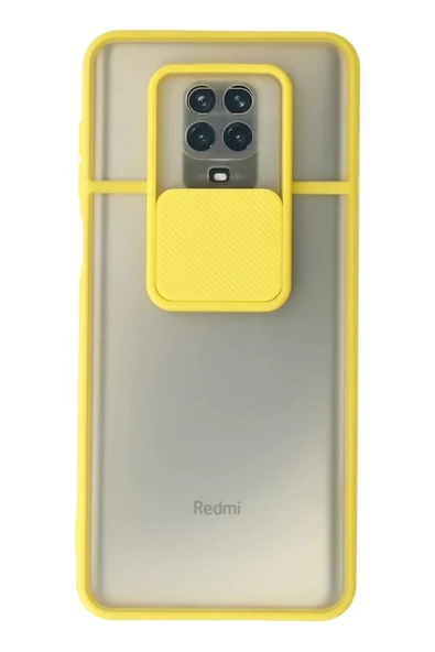 Newface Xiaomi Redmi Note 9 Pro Kılıf Palm Buzlu Kamera Sürgülü Silikon - Sarı ürün görseli 1