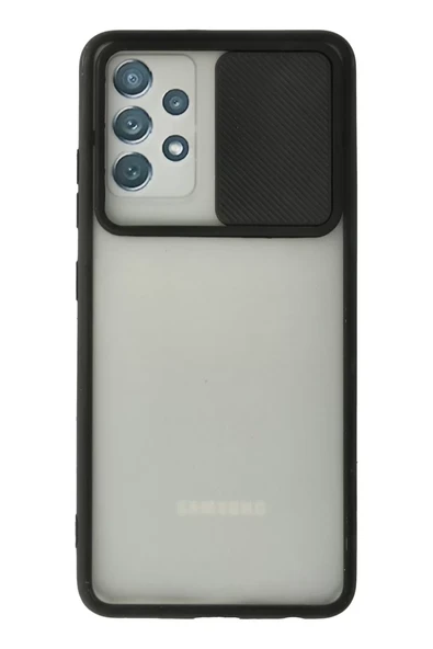 Newface Samsung Galaxy A72 Kılıf Palm Buzlu Kamera Sürgülü Silikon - Siyah ürün görseli 1