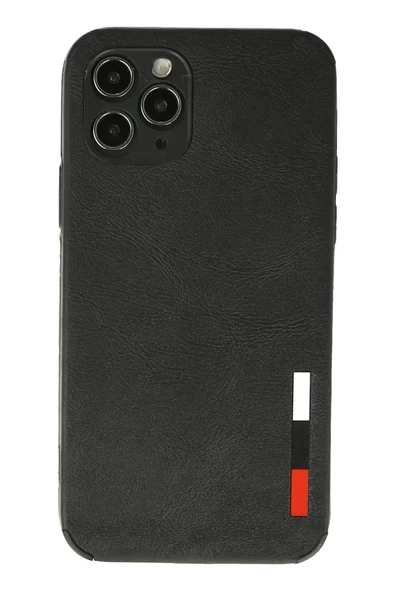 Newface Apple iPhone 11 Pro Max Kılıf Loop Deri Silikon - Siyah ürün görseli 1