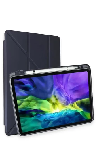 Newface Apple iPad Air 4 10.9 Kılıf Kalemlikli Mars Tablet Kılıfı - Lacivert ürün görseli 1