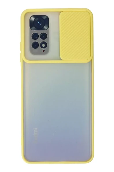 Newface Xiaomi Redmi Note 11 Kılıf Palm Buzlu Kamera Sürgülü Silikon - Sarı ürün görseli 1