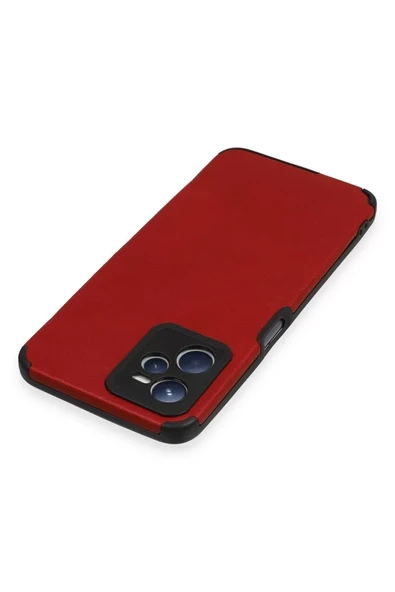 Newface Realme C35 Kılıf Loop Deri Silikon - Kırmızı - Resim 3