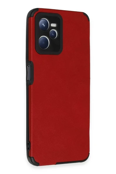Newface Realme C35 Kılıf Loop Deri Silikon - Kırmızı - Resim 2