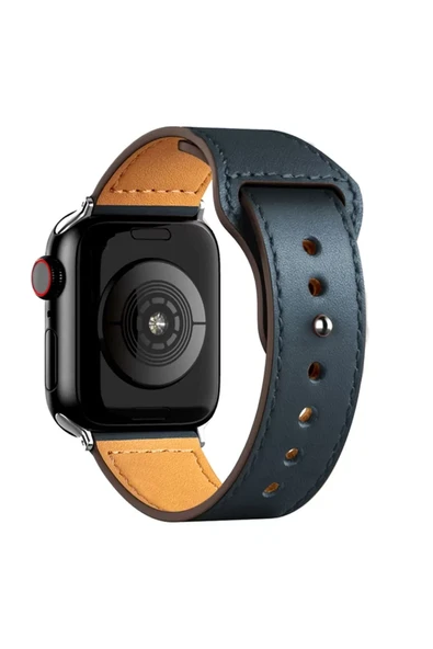 Newface Apple Watch 38mm KR415 Luaz Deri Kordon - Lacivert ürün görseli 1