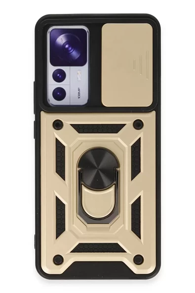 Newface Xiaomi Mi 12T Pro Kılıf Pars Lens Yüzüklü Silikon - Gold ürün görseli 1