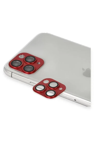 Newface Apple iPhone 11 Pro Max Pers Alüminyum Kamera Lens - Kırmızı ürün görseli 1