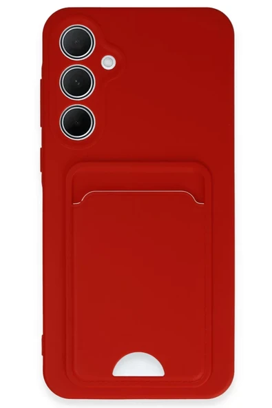 Newface Samsung Galaxy A35 5G Kılıf Kelvin Kartvizitli Silikon - Kırmızı ürün görseli 1