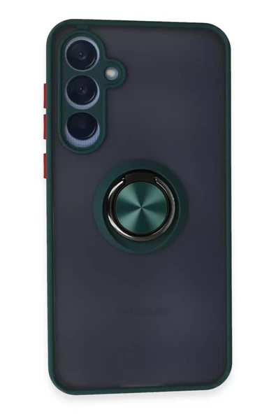 Newface Samsung Galaxy A35 5G Kılıf Montreal Yüzüklü Silikon Kapak - Yeşil ürün görseli 1