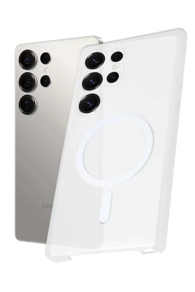 Newface Samsung Galaxy S24 Ultra Kılıf PC Zara Magsafe Şeffaf Kılıf - Şeffaf ürün görseli 1