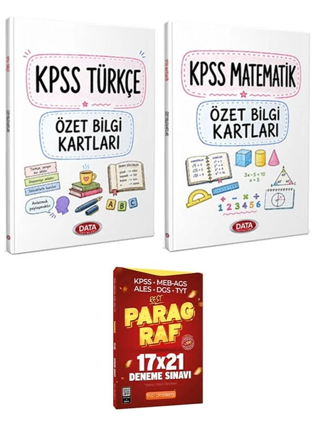 Data Yayınları KPSS Türkçe+Matematik Özet Bilgi Kartları+EVP Akademi TYT Paragraf REST 17 x 21 Deneme ürün görseli 1