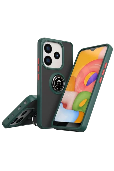Newface Xiaomi Redmi Note 14 4G Montreal Yüzüklü Silikon Kapak - Yeşil ürün görseli 1