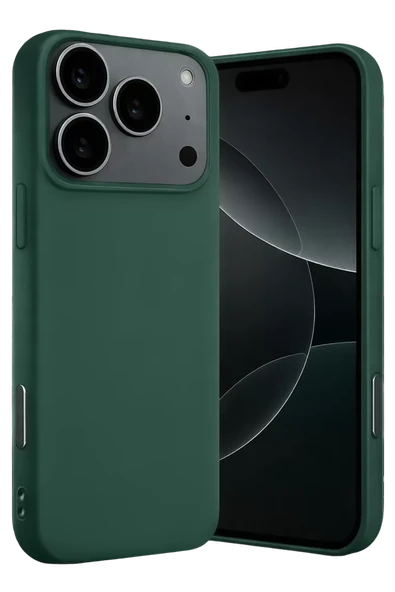 Newface Apple iPhone 17 Pro Max Nano içi Kadife Silikon - Koyu Yeşil ürün görseli 1