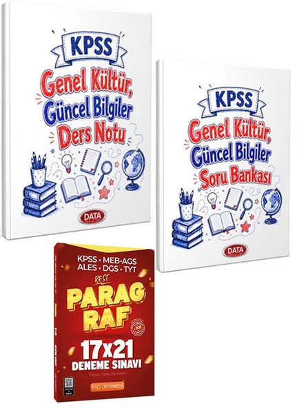 Data 2027 KPSS Genel Kültür Güncel Bilgiler Ders Notu+Soru Bankası+EVP Akademi TYT Paragraf REST 17 x 21 Deneme ürün görseli 1