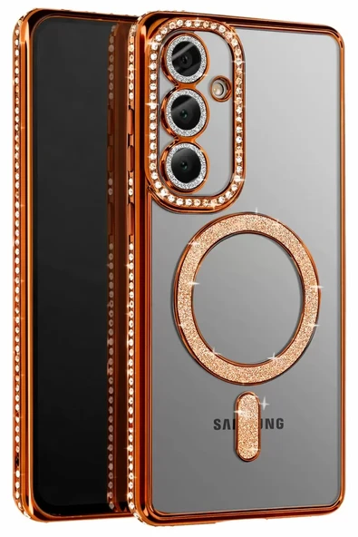 Newface Samsung Galaxy A37 5G Joke Simli Magneticsafe Kılıf - Turuncu ürün görseli 1
