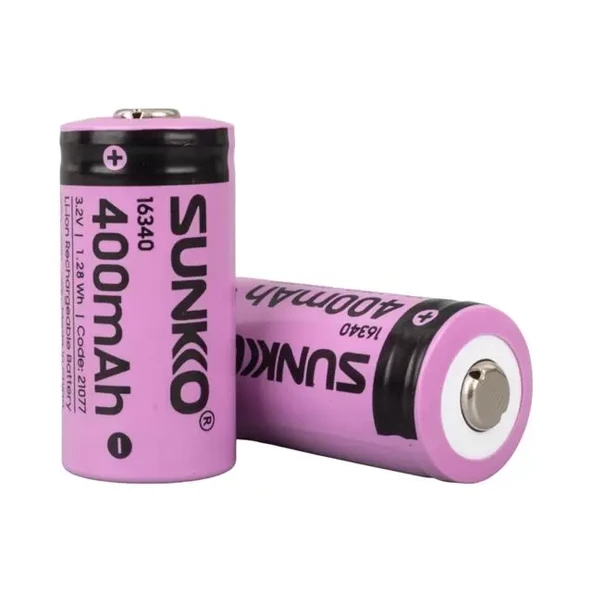 Sunkko Ifr 3.2 Volt 400 Mah 16340 Şarj Edilebilir Pil (Tekli) ürün görseli 1