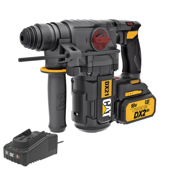 Cat Dx21Bc 18Volt 2.0Ah 2.2J Li-Ion Tek Akülü Şarjlı Kömürsüz Profesyonel Sds-Plus Pnömatik Kırıcı/Delici ürün görseli 1