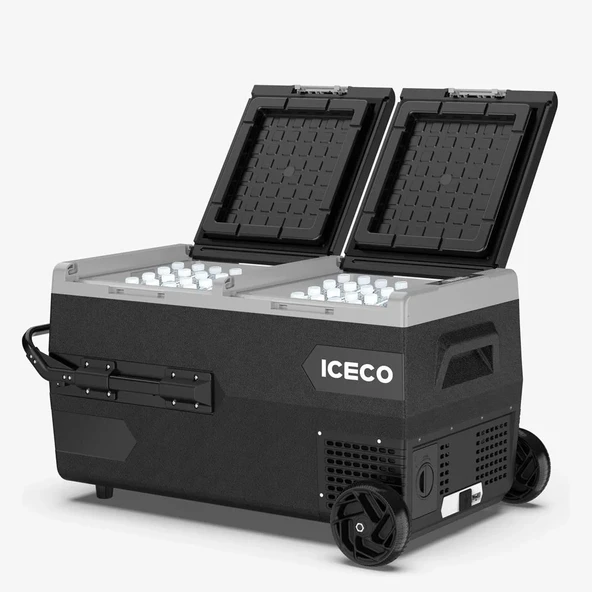 Iceco K95D 12/24Volt 95Lt Akülü/Kablolu/ Çift Bölmeli Kompresörlü Oto Buzdolabı/Dondurucu (Akü Dahil Değildir) ürün görseli 1