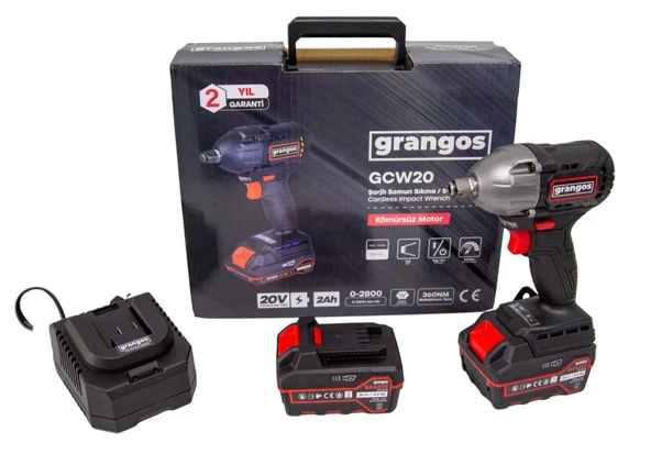 Grangos Gcw20-F2 20V 5 Ah Çift Akülü Somun Sıkma ürün görseli 1