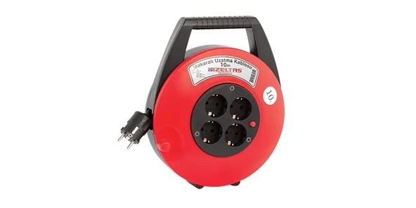 İzeltaş 0741050010 Makaralı Uzatma Kablosu (El Tipi) 10 Metre ürün görseli 1