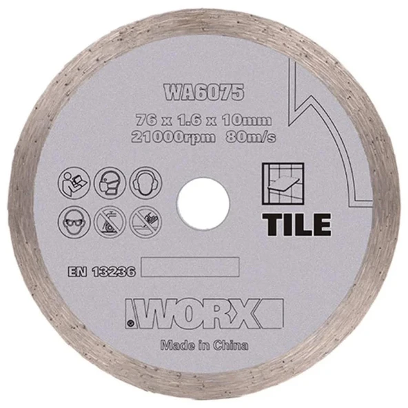 Worx Wa6075 Wx801 İçin 76X10Mm Fayans, Seramik, Mermer Elmas Kesme Diski ürün görseli 1