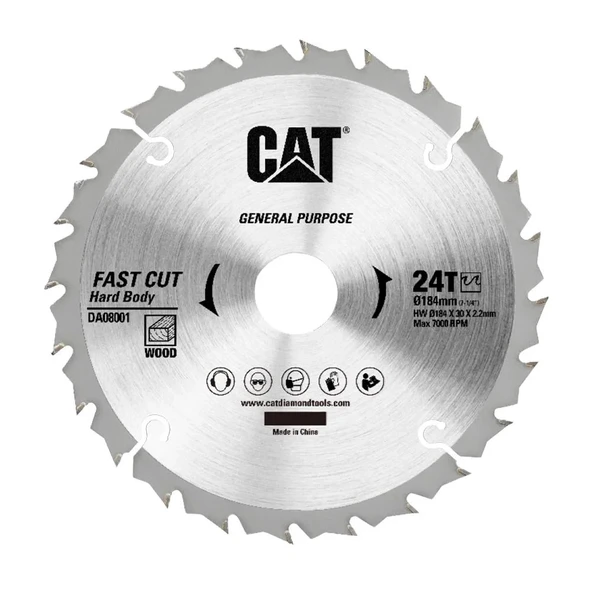 Cat Da08001 184X30Mm Ahşap Kesme Elmas, Daire Testere Bıçağı 24 ürün görseli 1