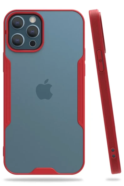 Newface Apple iPhone 12 Pro Max Kılıf Platin Silikon - Kırmızı ürün görseli 1