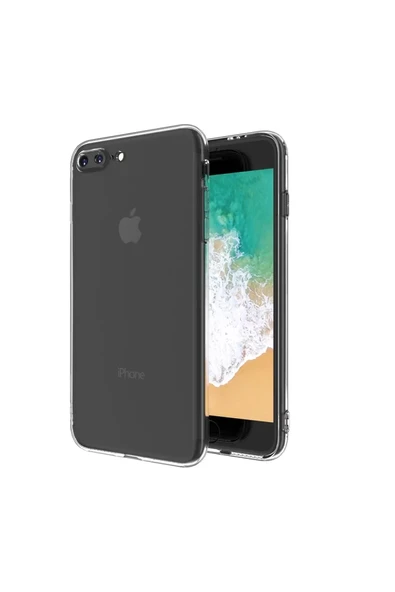 Newface Apple iPhone 8 Plus Kılıf Deluxe 2mm Şeffaf Silikon ürün görseli 1