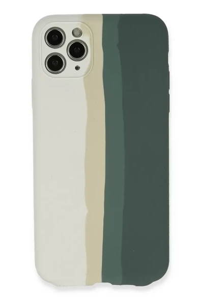 Newface Apple iPhone 11 Pro Kılıf Ebruli Lansman Silikon - Beyaz-Gri ürün görseli 1