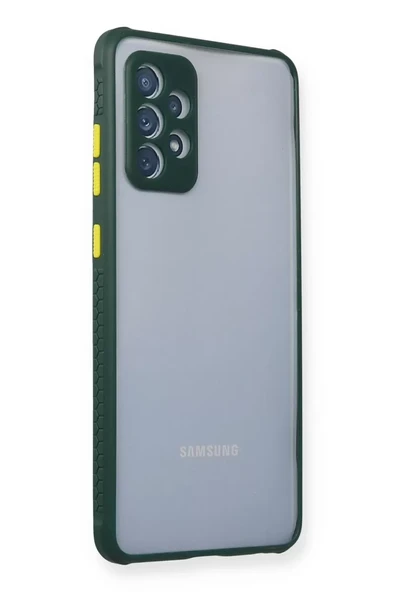 Newface Samsung Galaxy A72 Kılıf Miami Şeffaf Silikon - Koyu Yeşil ürün görseli 1