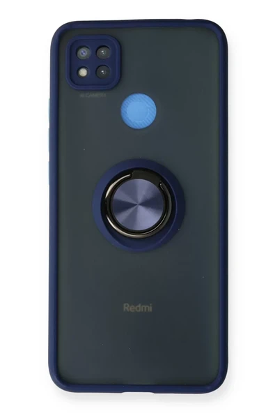 Newface Xiaomi Redmi 9C Kılıf Montreal Yüzüklü Silikon Kapak - Lacivert ürün görseli 1