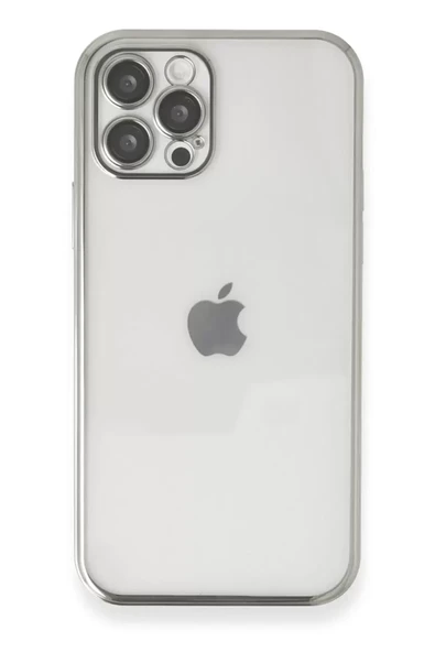 Newface Apple iPhone 12 Pro Max Kılıf Razer Lensli Silikon - Gümüş ürün görseli 1
