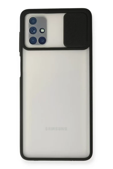 Newface Samsung Galaxy M51 Kılıf Palm Buzlu Kamera Sürgülü Silikon - Siyah ürün görseli 1