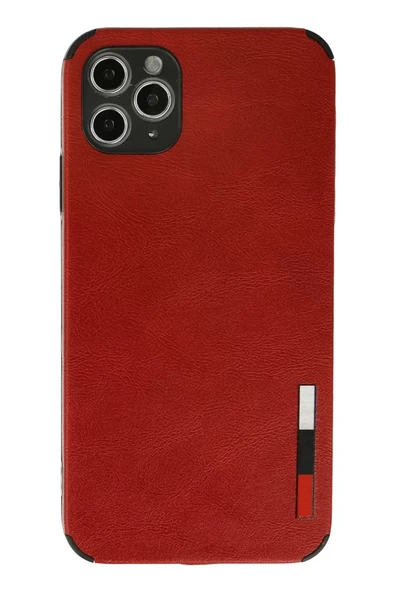 Newface Apple iPhone 11 Pro Max Kılıf Loop Deri Silikon - Kırmızı ürün görseli 1
