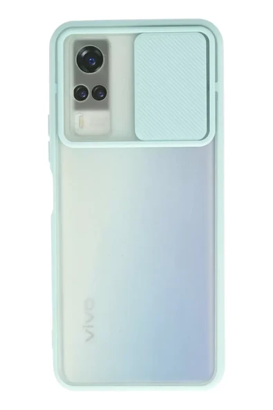Newface Vivo Y53S Kılıf Palm Buzlu Kamera Sürgülü Silikon - Turkuaz ürün görseli 1
