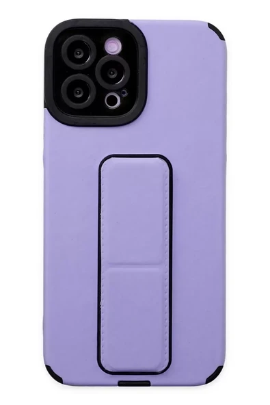 Newface Apple iPhone 12 Pro Max Kılıf Mega Standlı Silikon - Lila ürün görseli 1