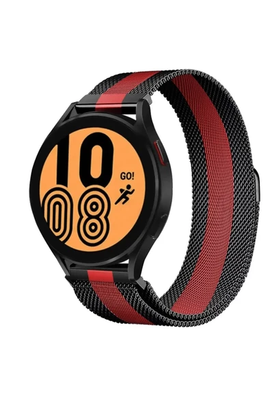 Newface Watch 20mm Metal Mıknatıslı Kordon - Siyah-Kırmızı ürün görseli 1