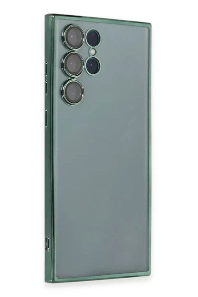 Newface Samsung Galaxy S22 Ultra Kılıf Razer Lensli Silikon - Yeşil ürün görseli 1