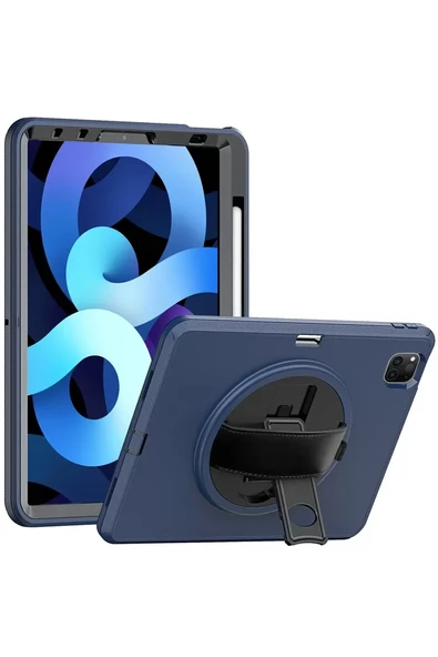 Newface Apple iPad Pro 11 (2018) Kılıf Hand Strap Tablet Kılıfı - Lacivert ürün görseli 1