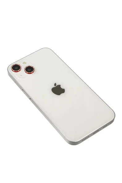 Newface Apple iPhone 14 Diamond Kamera Lens - Kırmızı ürün görseli 1
