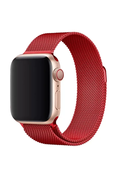 Newface Apple Watch 38mm Metal Mıknatıslı Kordon - Kırmızı ürün görseli 1