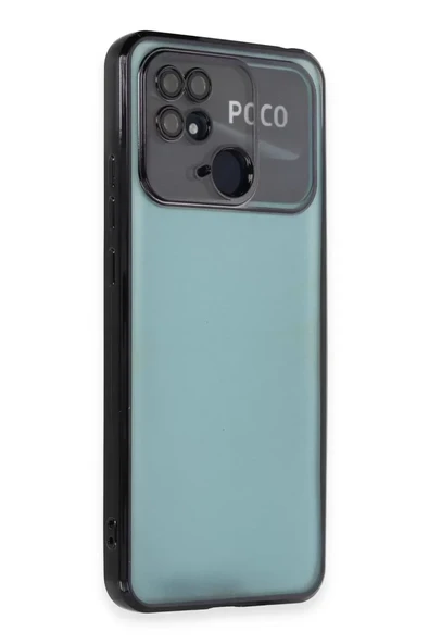 Newface Xiaomi Redmi 10C Kılıf Razer Lensli Silikon - Siyah ürün görseli 1