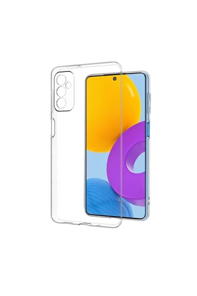Newface Samsung Galaxy M52 5G Kılıf Deluxe 2mm Şeffaf Silikon - Şeffaf ürün görseli 1
